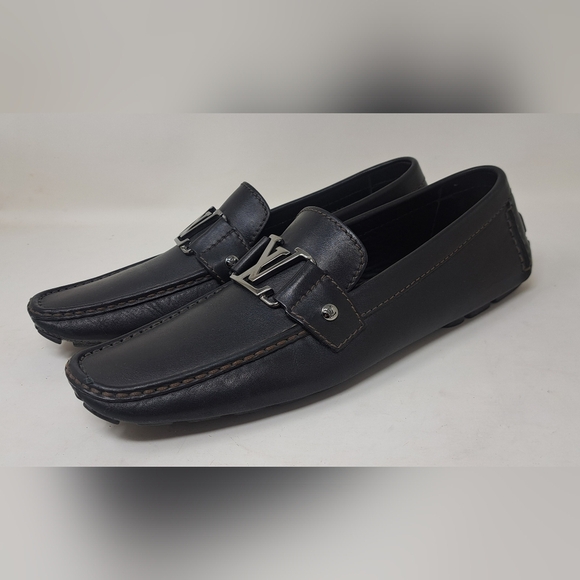 Louis Vuitton Monte Carlo Driving Loafers Shoes Chocolate Brown Leather 8.5 US - Picture 5 of 16